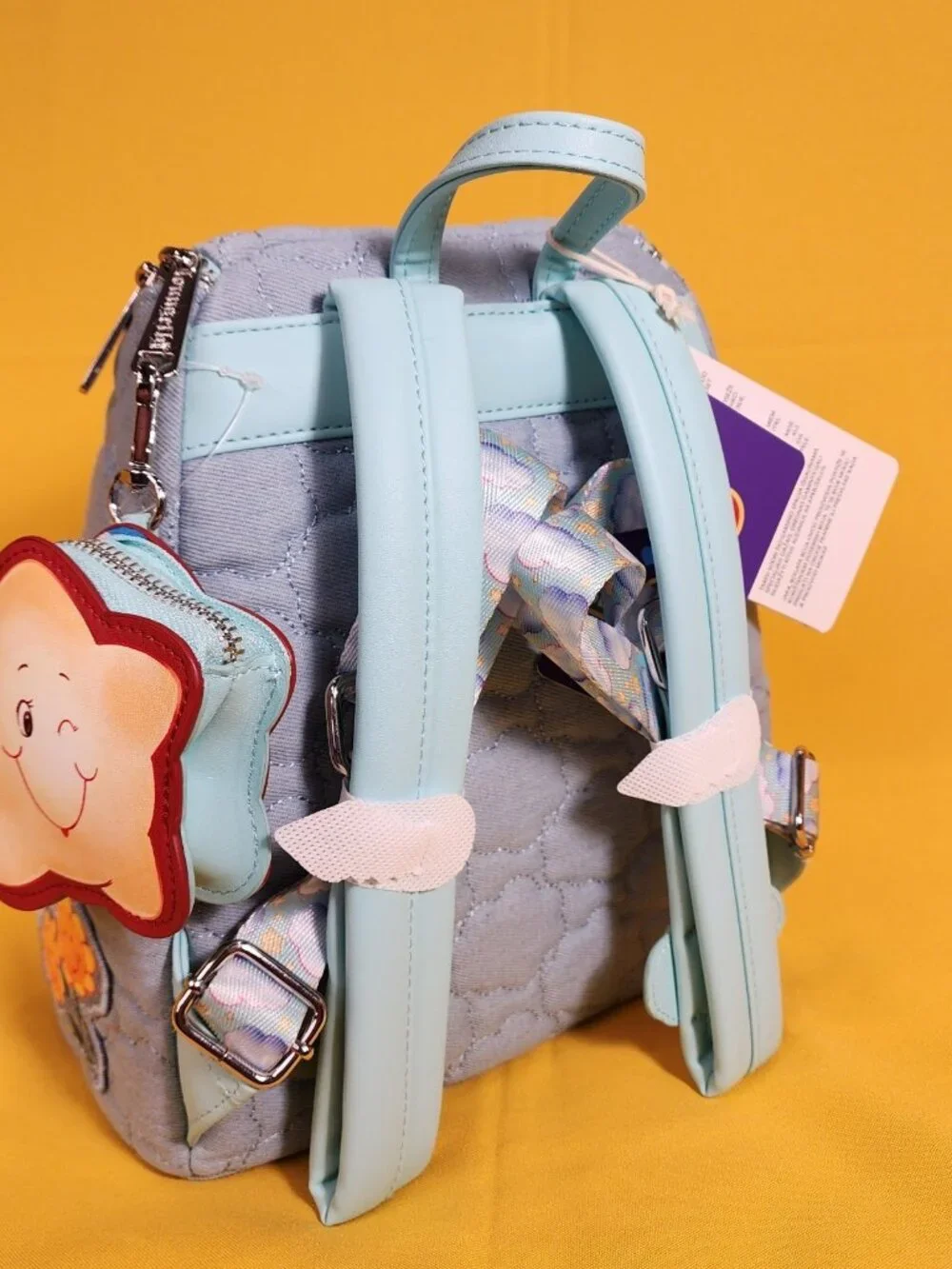 Loungefly Care Bears x Sesame Street Denim Quilted Mini Backpack with Coin Purse